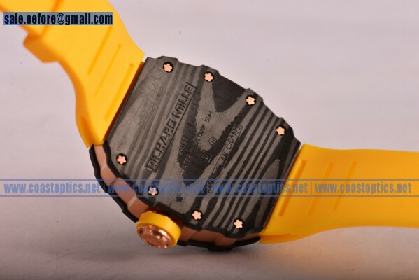 Richard Mille RM35-01 1:1 Replica Watch Carbon Fiber Yellow Rubber Strap (GF)